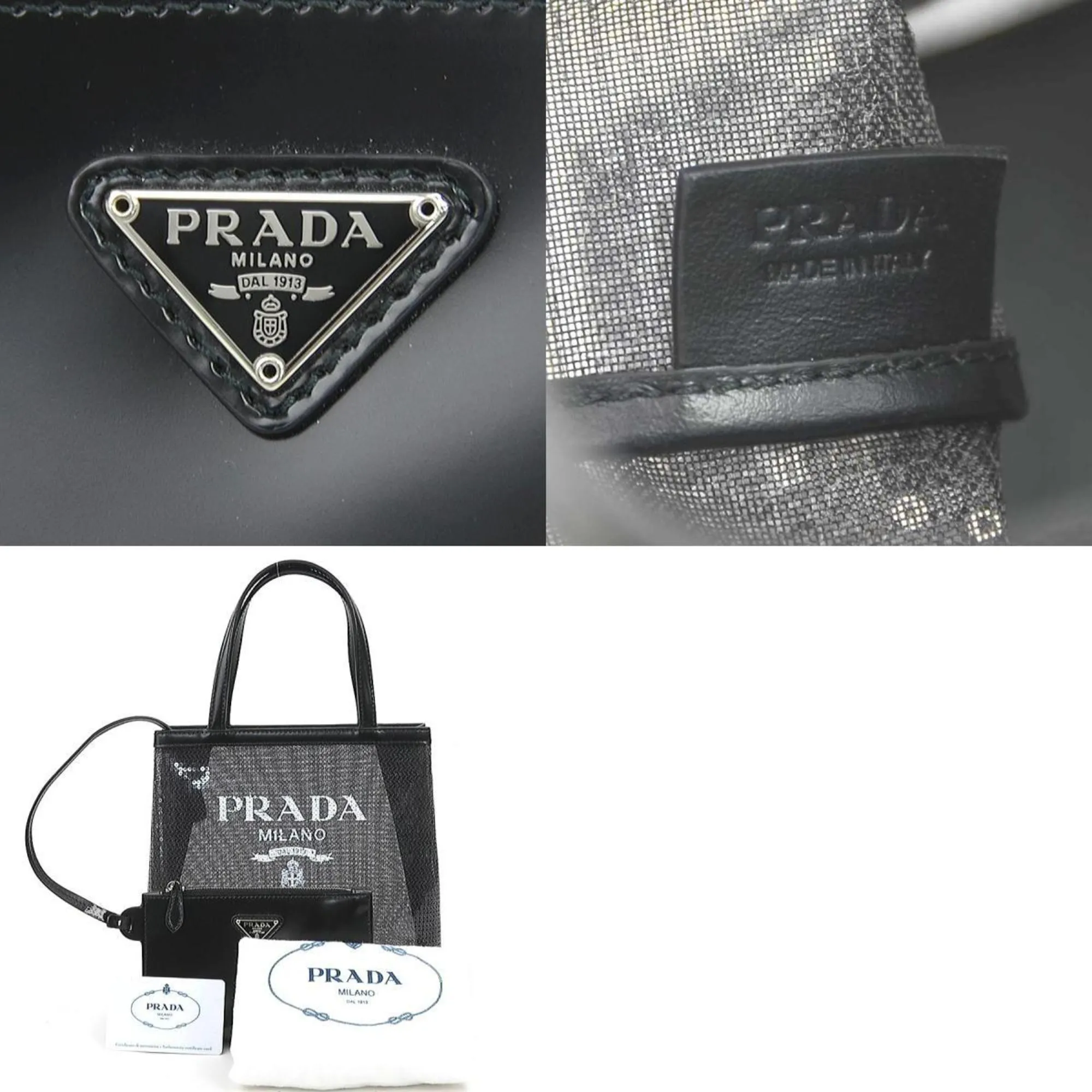 Prada Spangles Leather Handbag (Pre-Owned)