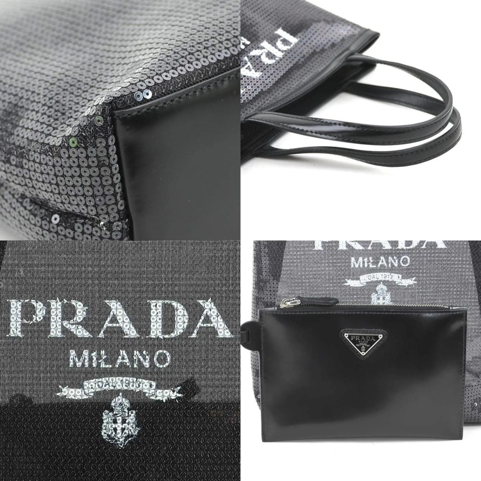 Prada Spangles Leather Handbag (Pre-Owned)