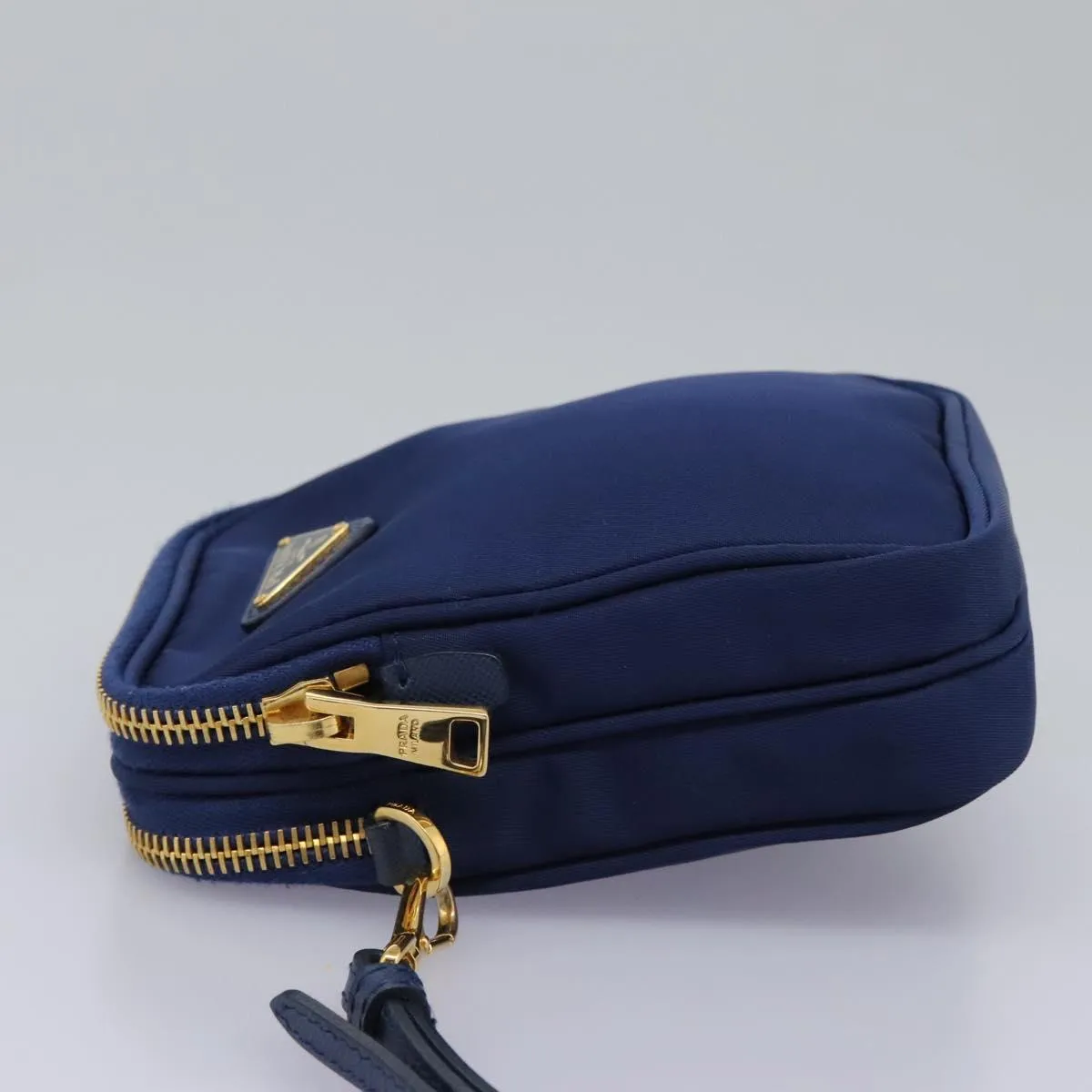Prada Triangle Logo Synthetic Clutch Bag (Pre-Owned)