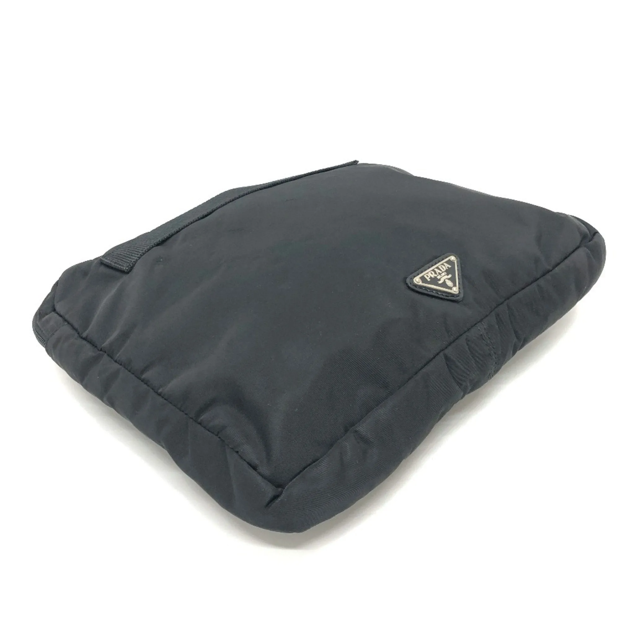 Prada Triangle Logo Synthetic Clutch Bag (Pre-Owned)