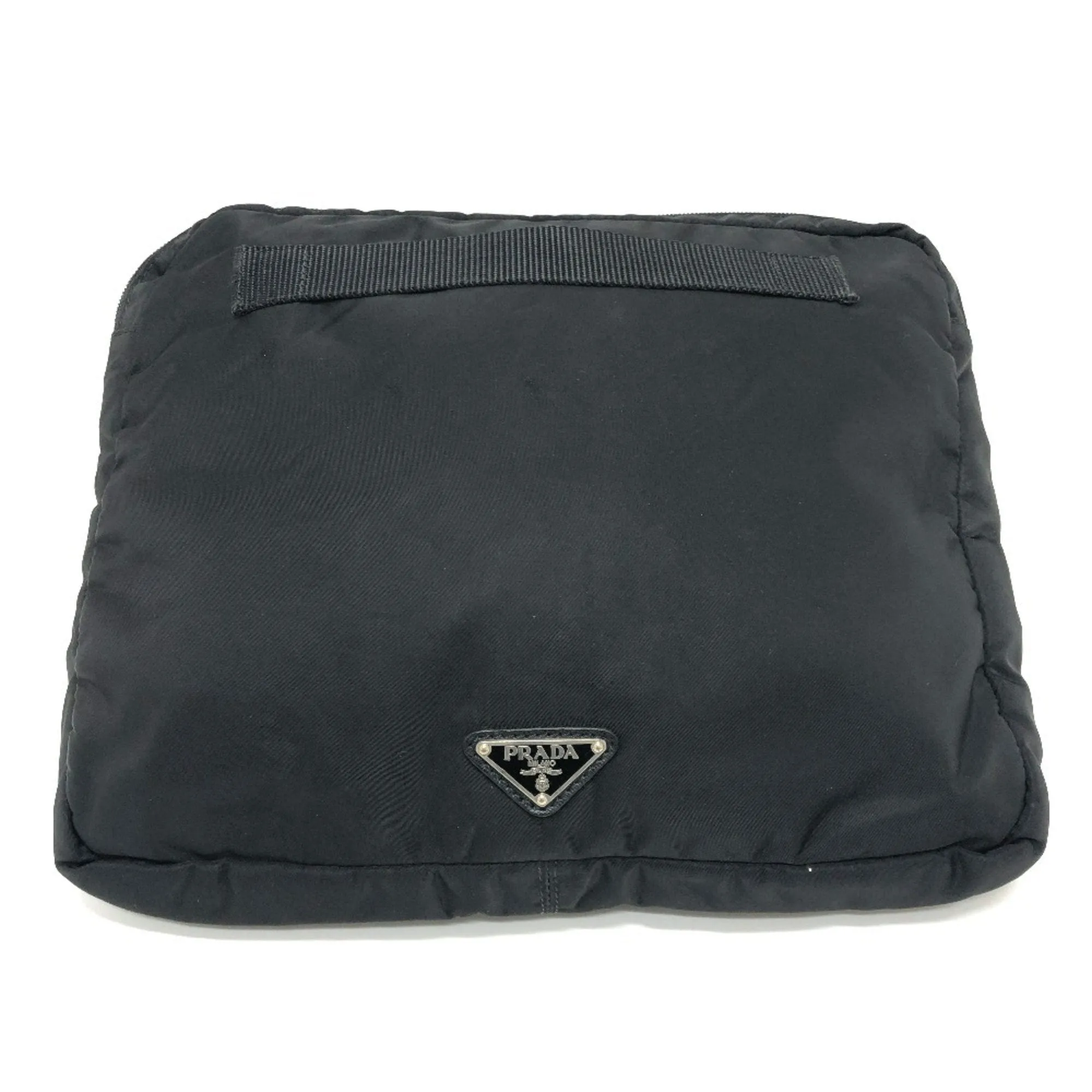 Prada Triangle Logo Synthetic Clutch Bag (Pre-Owned)