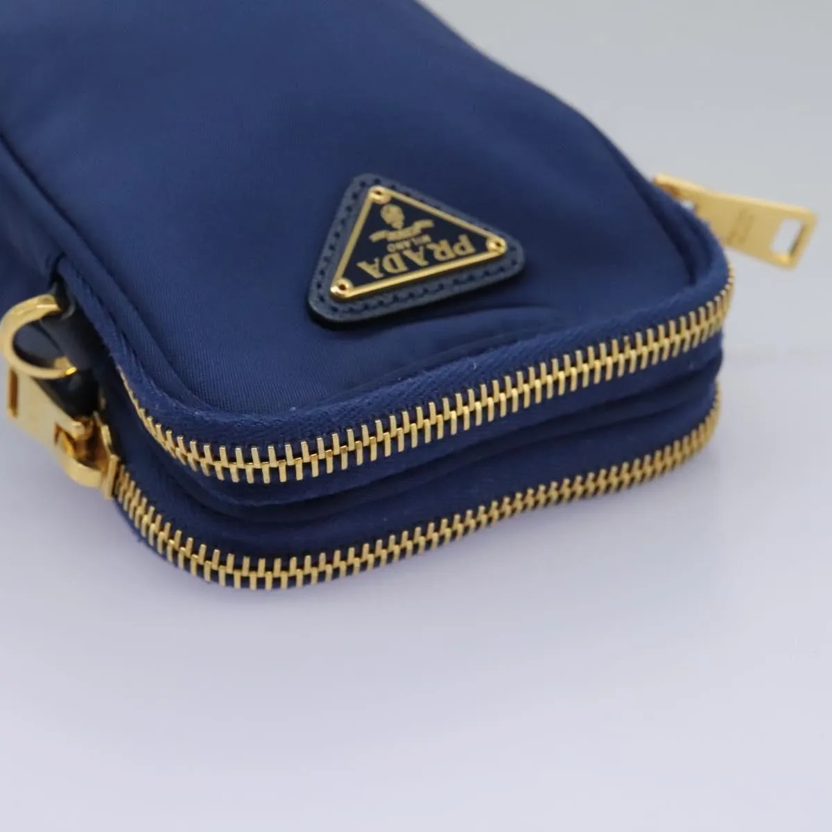 Prada Triangle Logo Synthetic Clutch Bag (Pre-Owned)