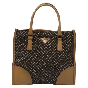 Prada Triangle Logo Wool Handbag (Pre-Owned)