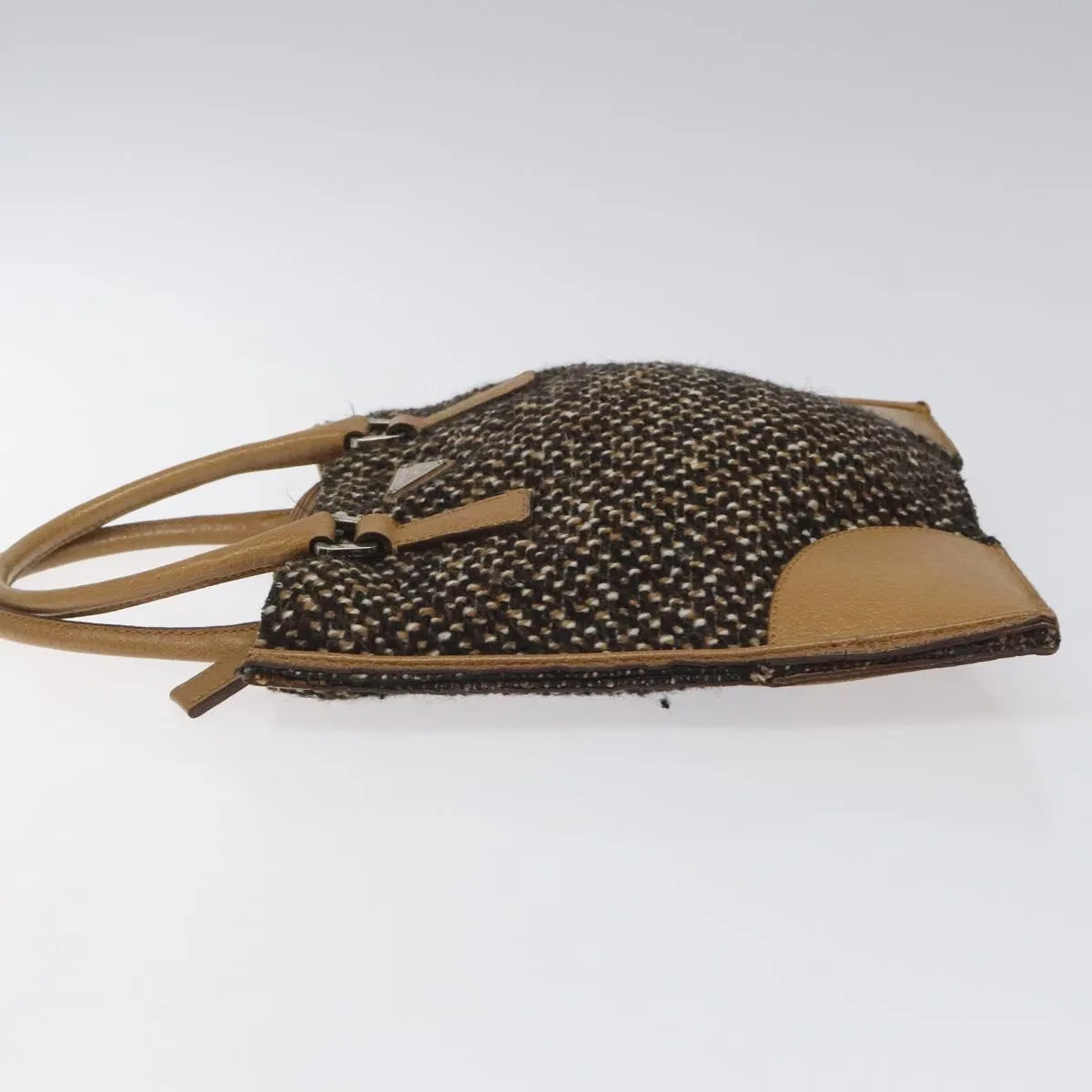 Prada Triangle Logo Wool Handbag (Pre-Owned)