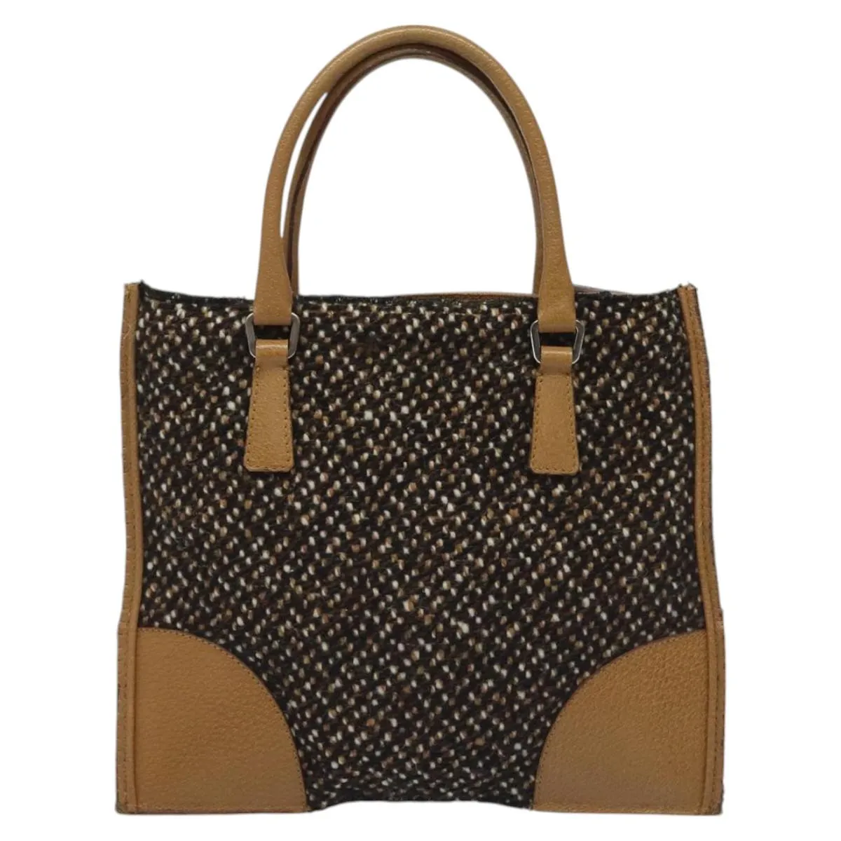 Prada Triangle Logo Wool Handbag (Pre-Owned)