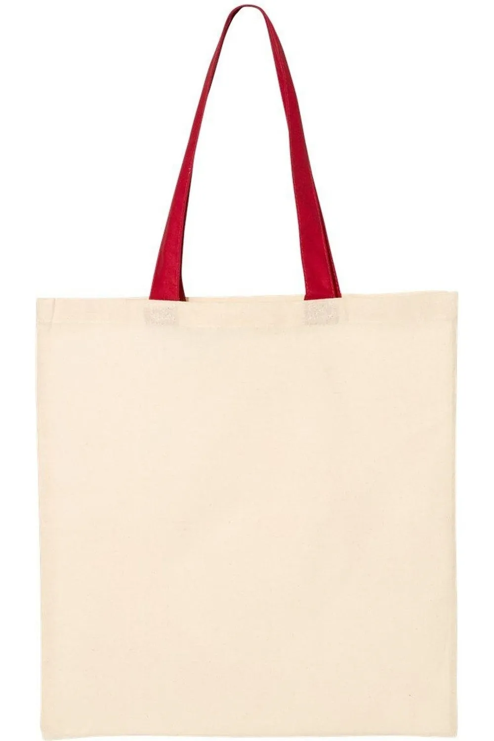 Q-Tees Economical Tote with Contrast-Color Handles