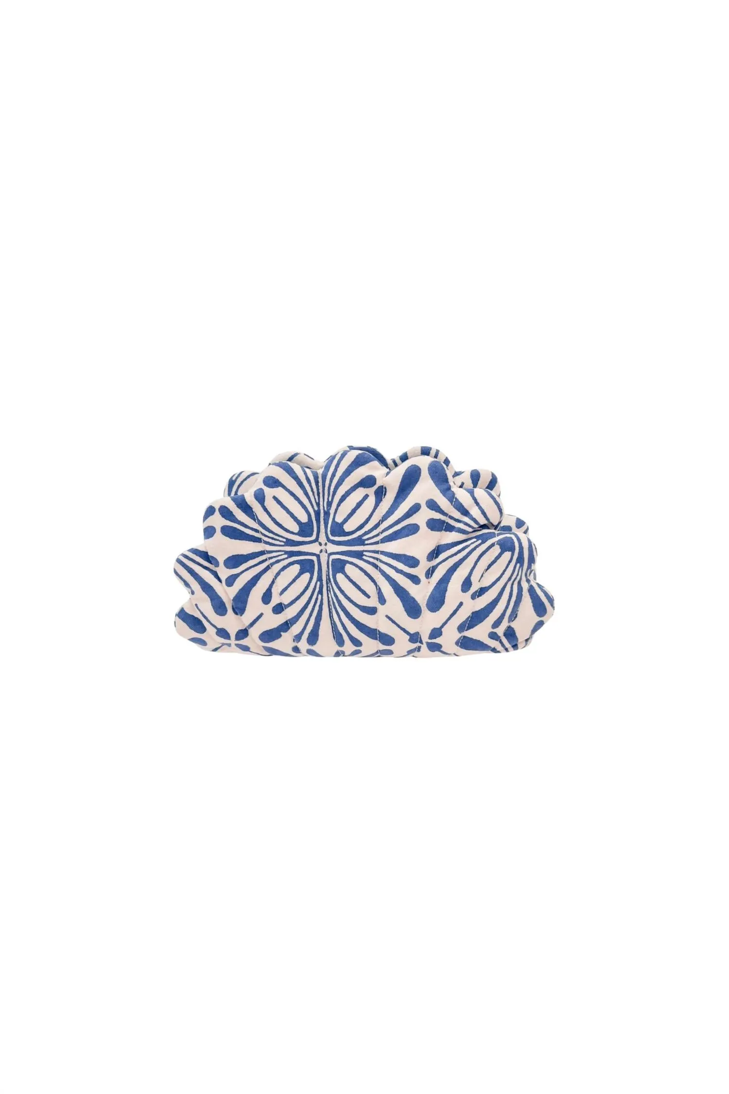 Quilted Clamshell Clutch In Blue Psychedelic
