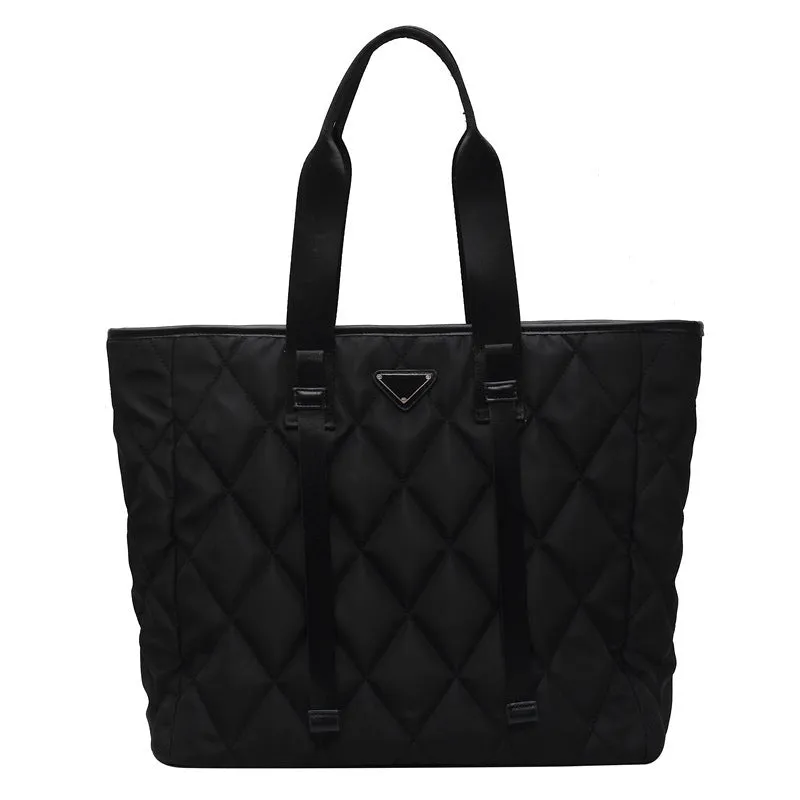 Quilted Diamond Style Nylon Casual Tote Bag