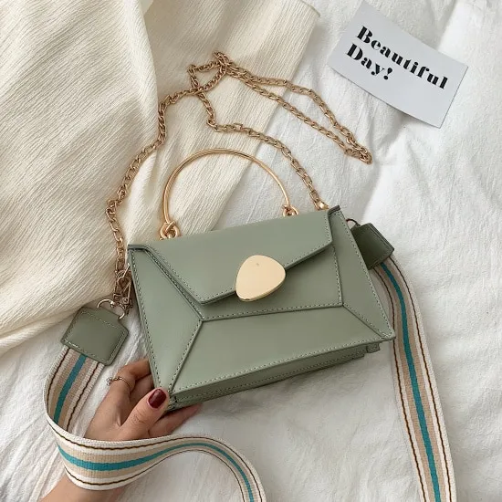 Rainbow Women's Handbag Leather Bags With Metal Handles