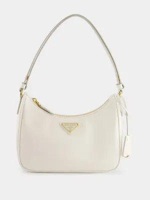 Re-Edition Saffiano White Leather Mini Bag