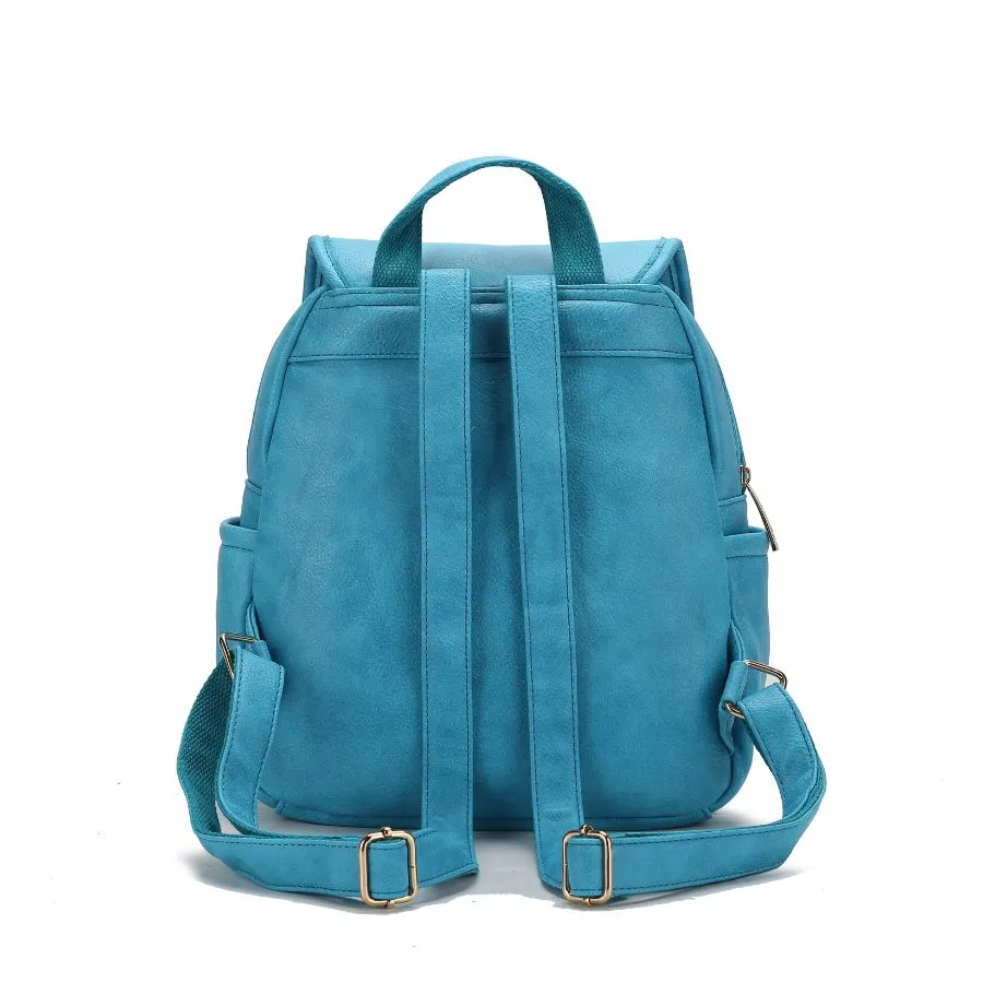 Regina Printed Flag Vegan Leather Womens Backpack