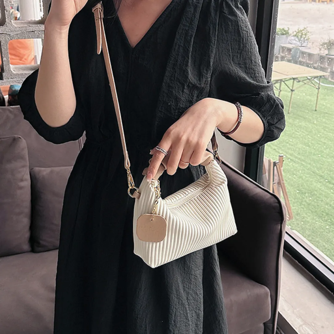 Retro Pleated  Small Square Shoulder Crossbody Bag