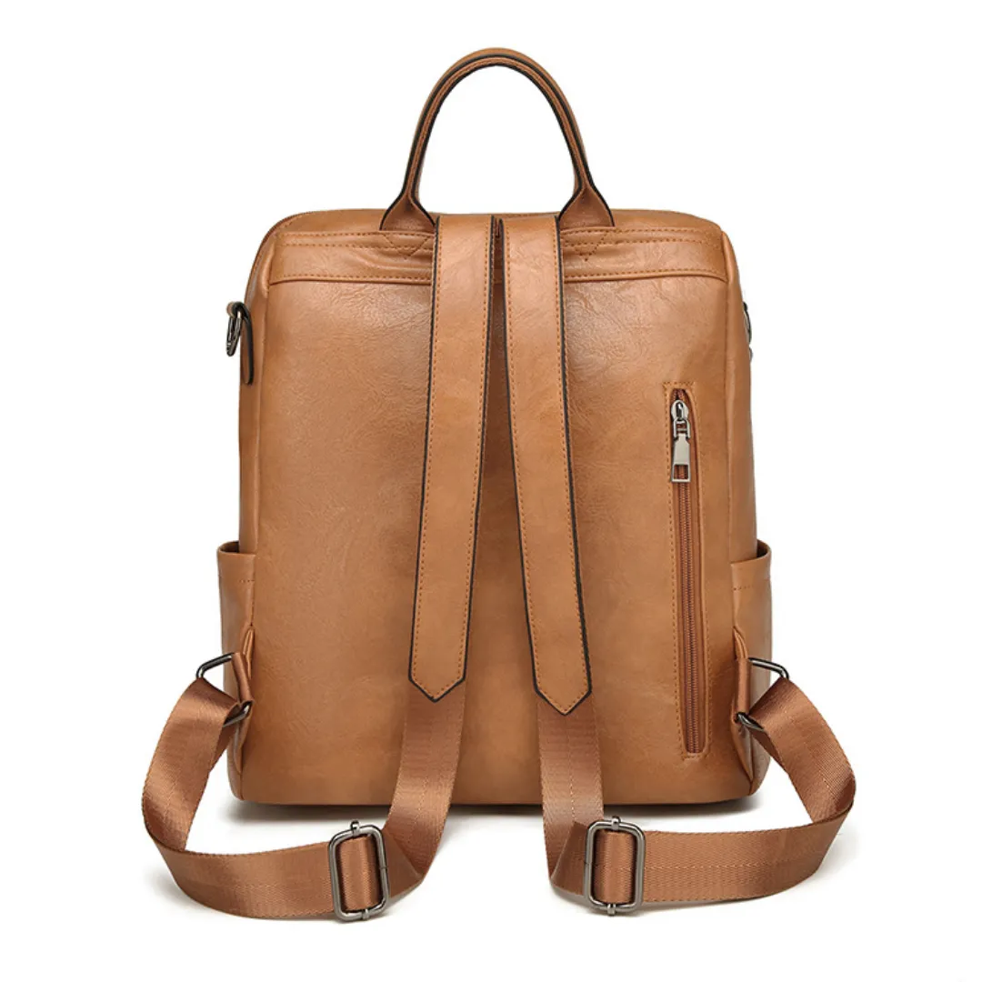 Retro PU Leather Women's Commuter Backpack