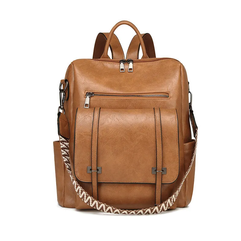 Retro PU Leather Women's Commuter Backpack