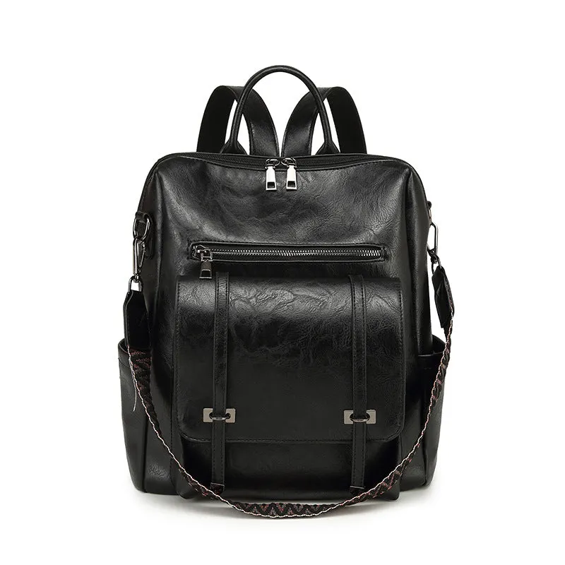 Retro PU Leather Women's Commuter Backpack