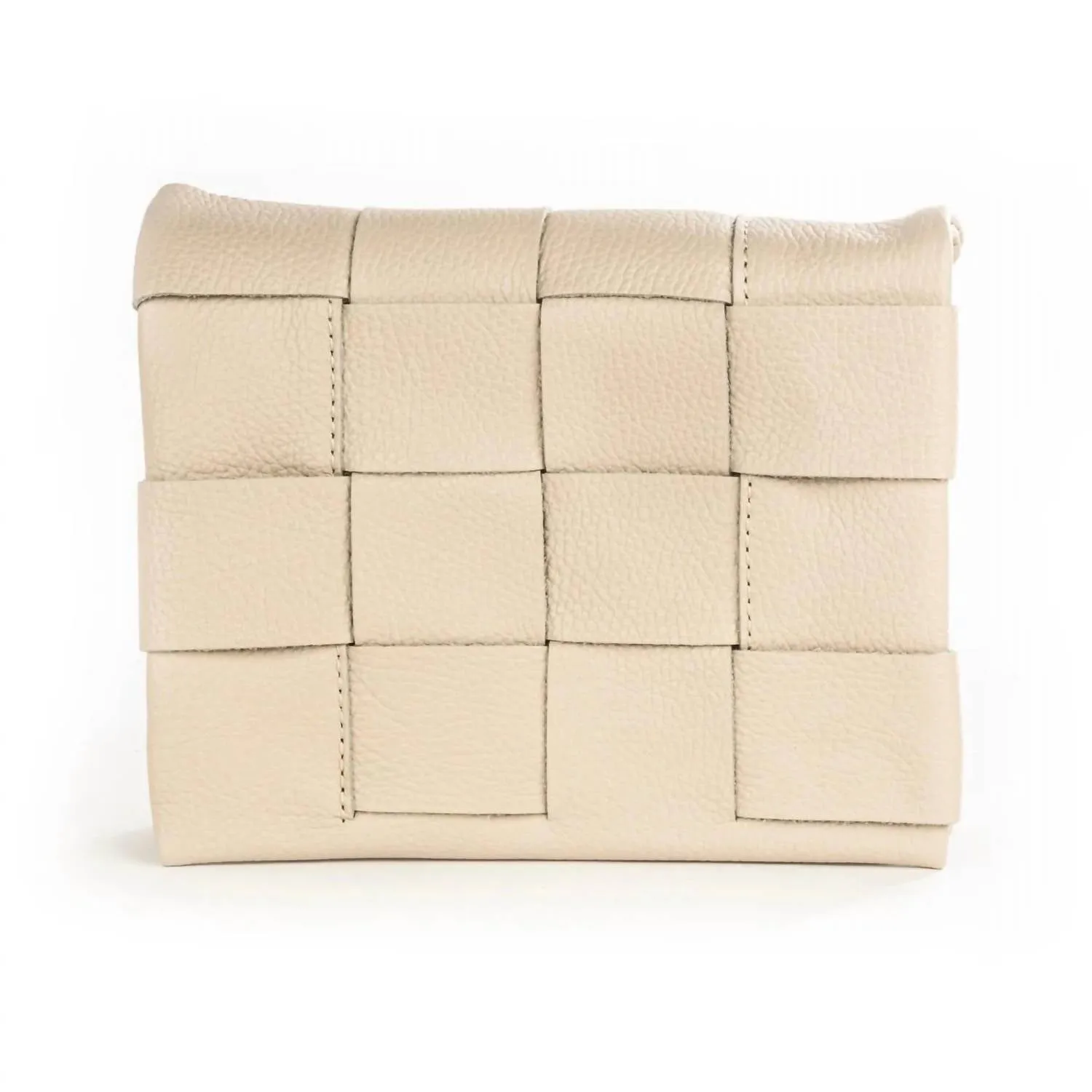 Rita Leather Clutch In Cream