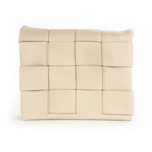 Rita Leather Clutch In Cream