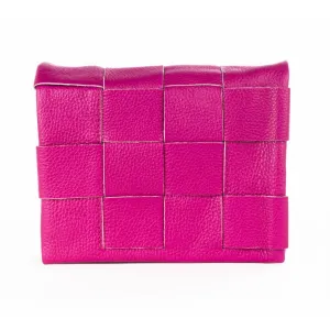 Rita Leather Clutch In Pink