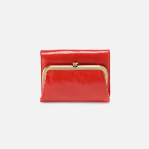 Robin Compact Wallet In Polished Leather - Grenadine