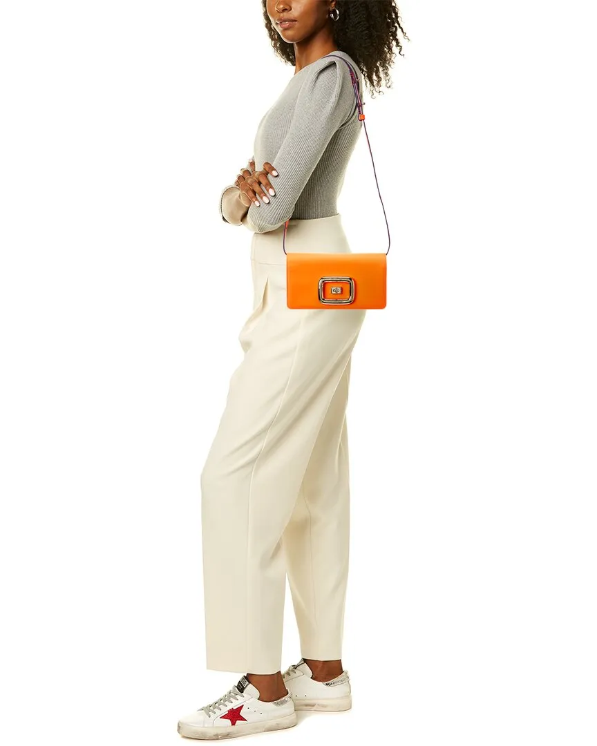 Roger Vivier Viv' Choc Mini Leather Clutch