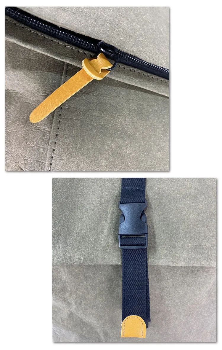 Roll Top Smart School Washable Kraft Paper Backpack