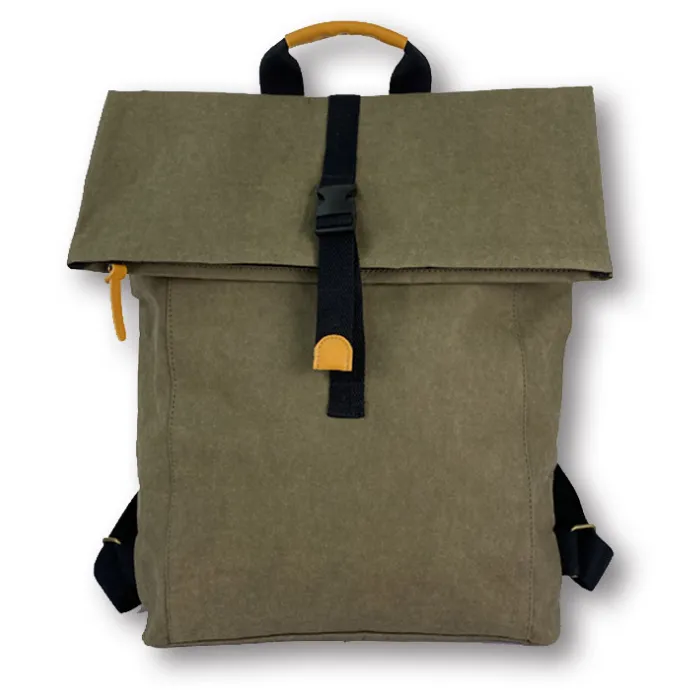 Roll Top Smart School Washable Kraft Paper Backpack