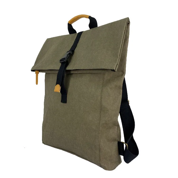 Roll Top Smart School Washable Kraft Paper Backpack