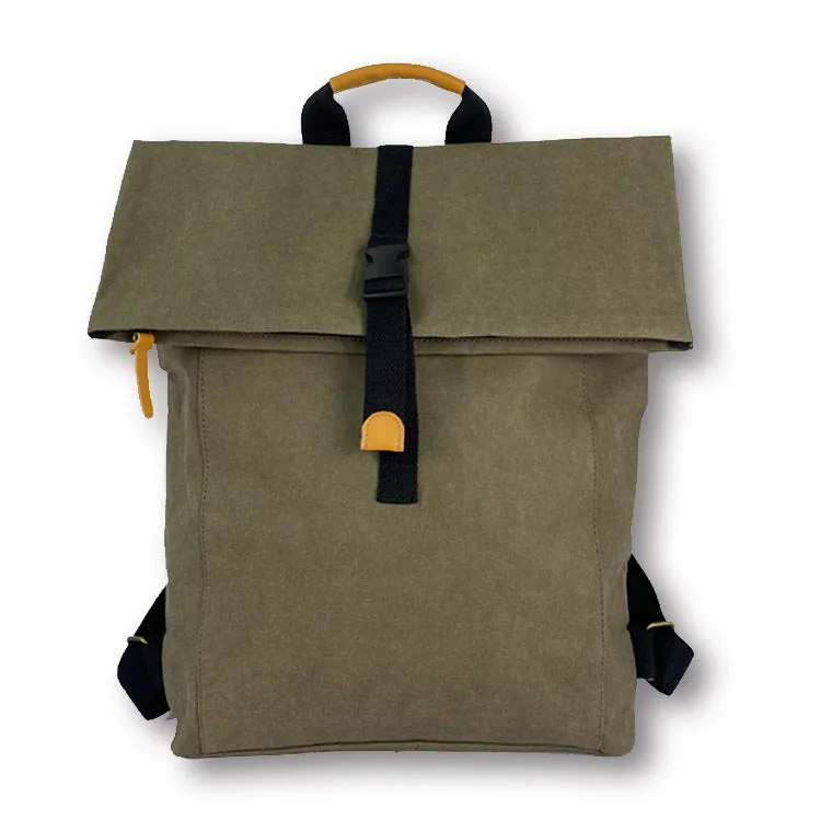 Roll Top Smart School Washable Kraft Paper Backpack