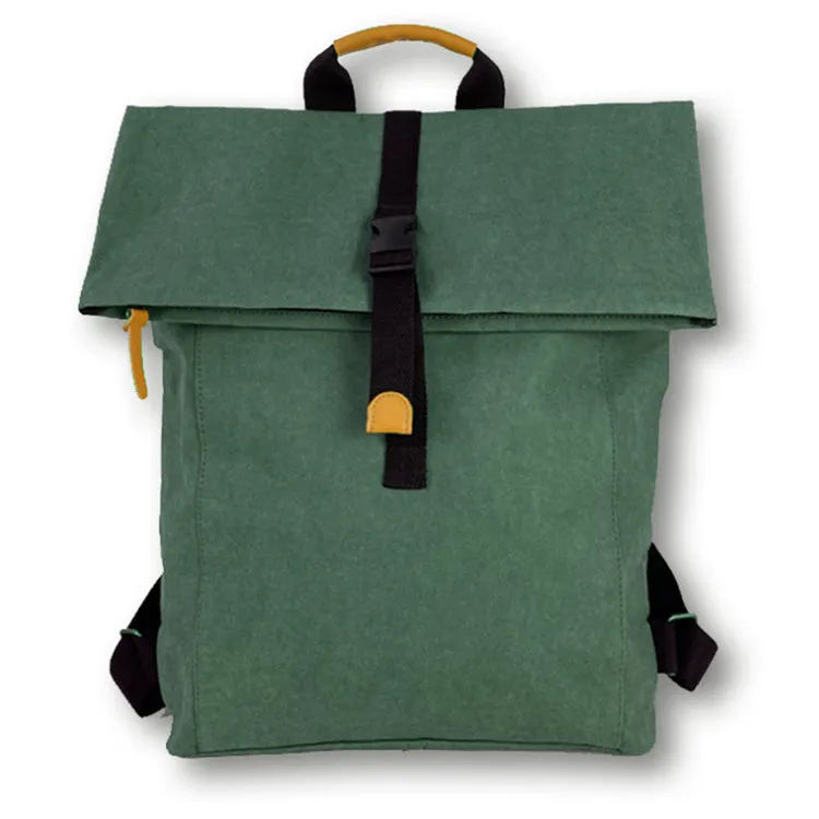 Roll Top Smart School Washable Kraft Paper Backpack