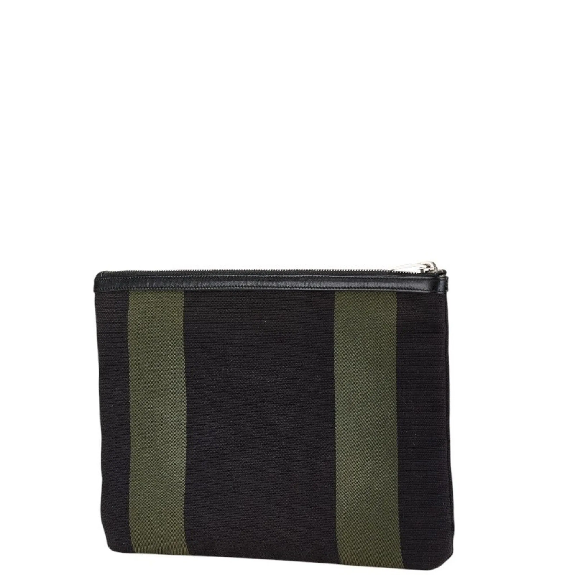 Saint Laurent  Canvas Leather Clutch Bag Pouch (Pre-Owned)