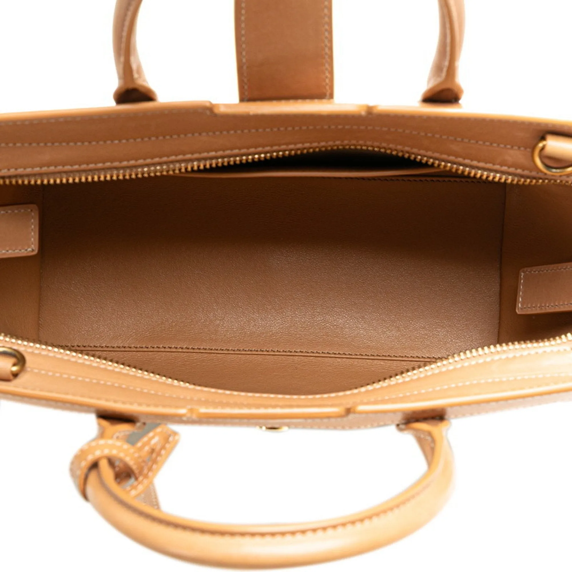 Saint Laurent  Leather Canvas Handbag (Pre-Owned)