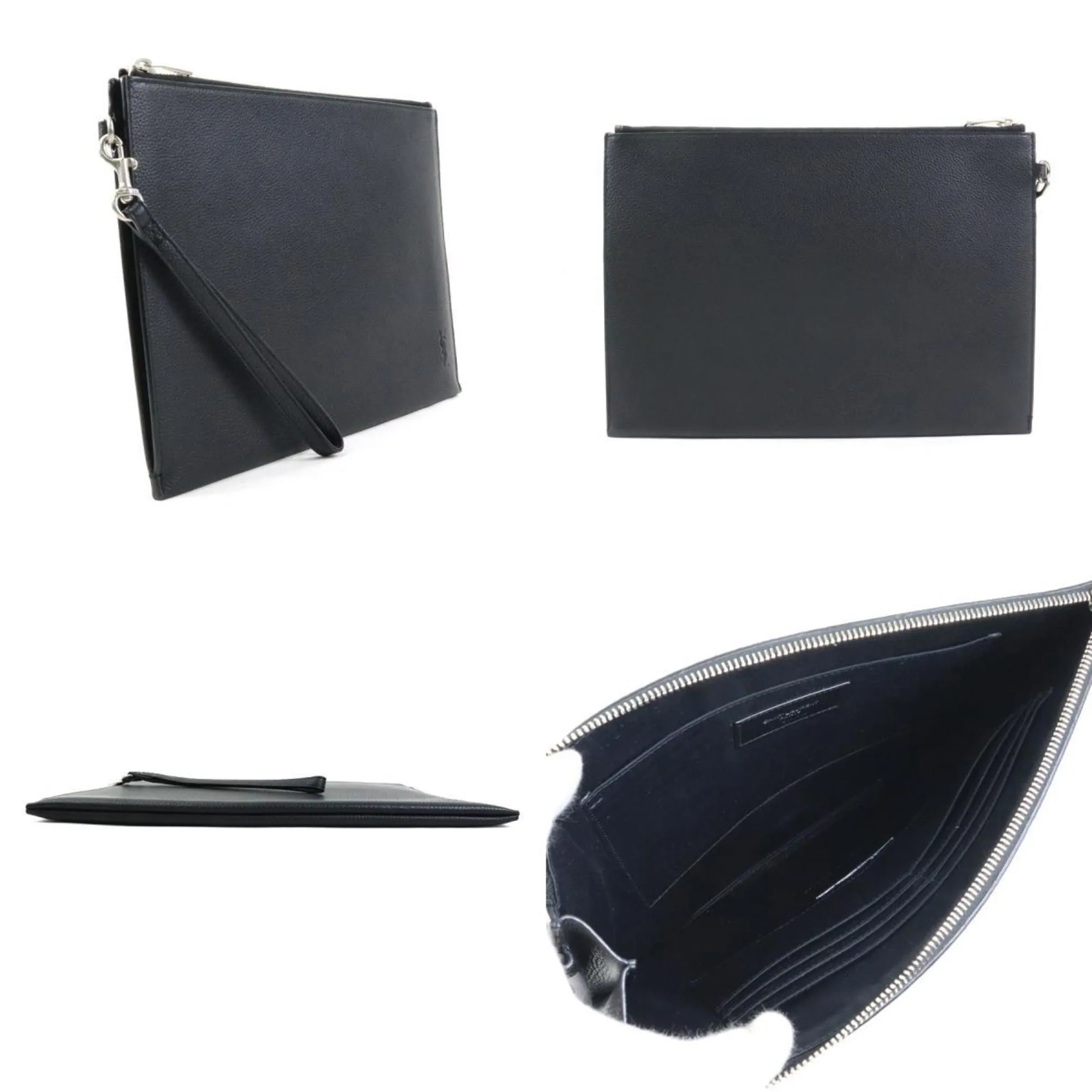 Saint Laurent Leather Clutch Bag (Pre-Owned)
