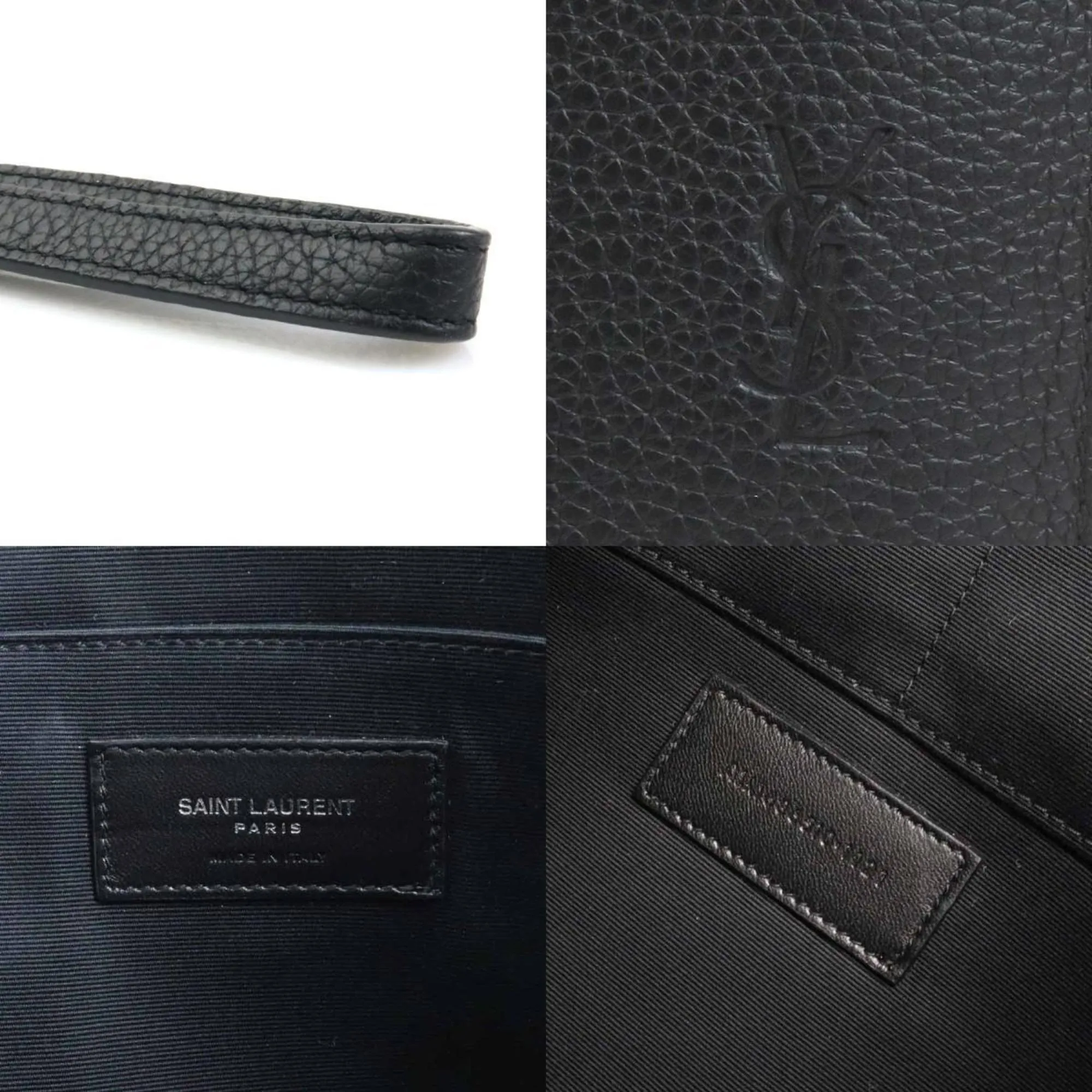 Saint Laurent Leather Clutch Bag (Pre-Owned)