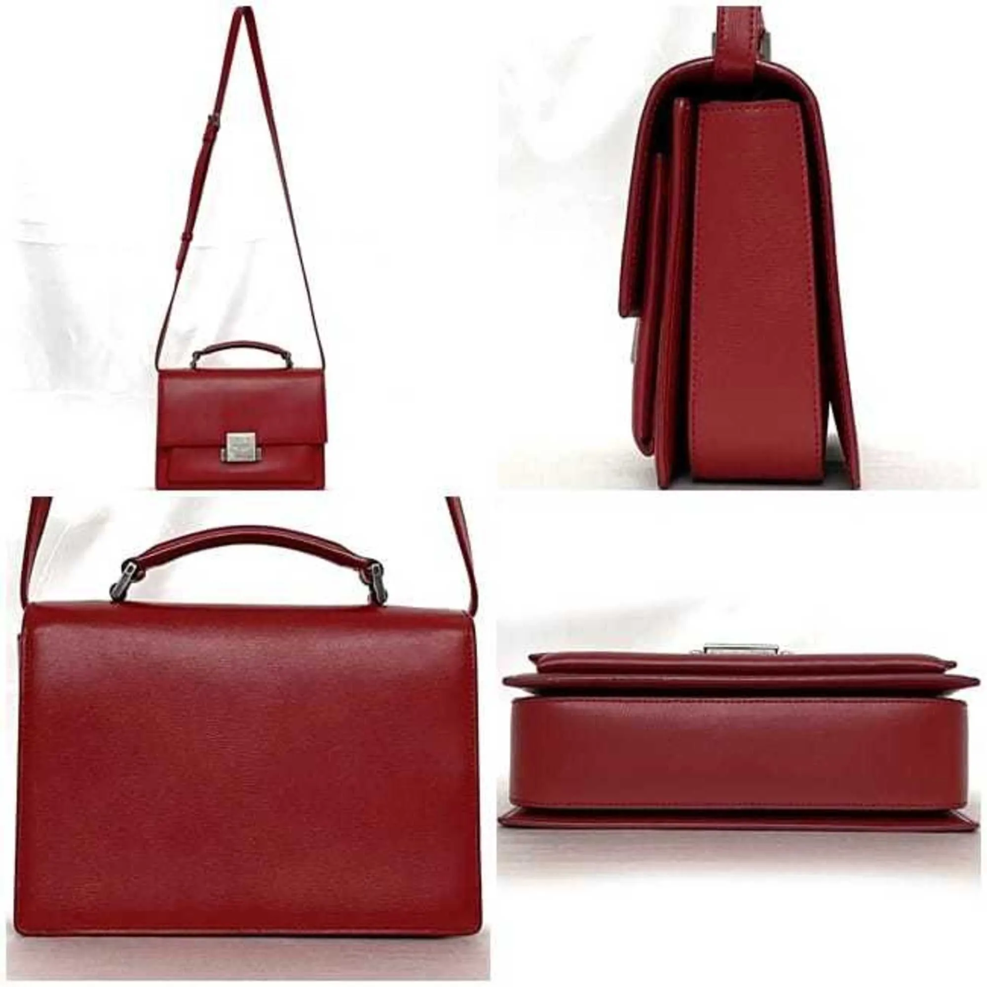 Saint Laurent Leather Clutch Bag Shoulder Bag (Pre-Owned)