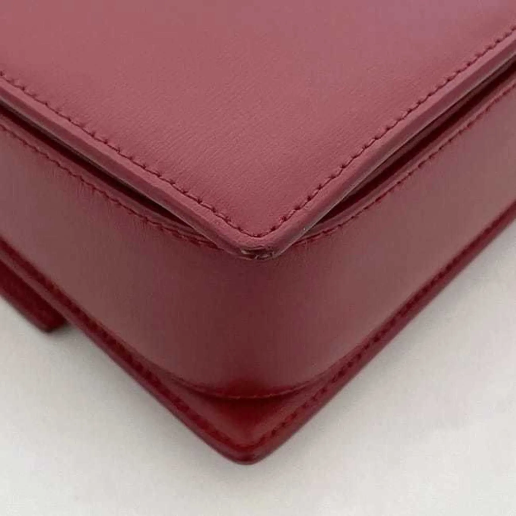 Saint Laurent Leather Clutch Bag Shoulder Bag (Pre-Owned)