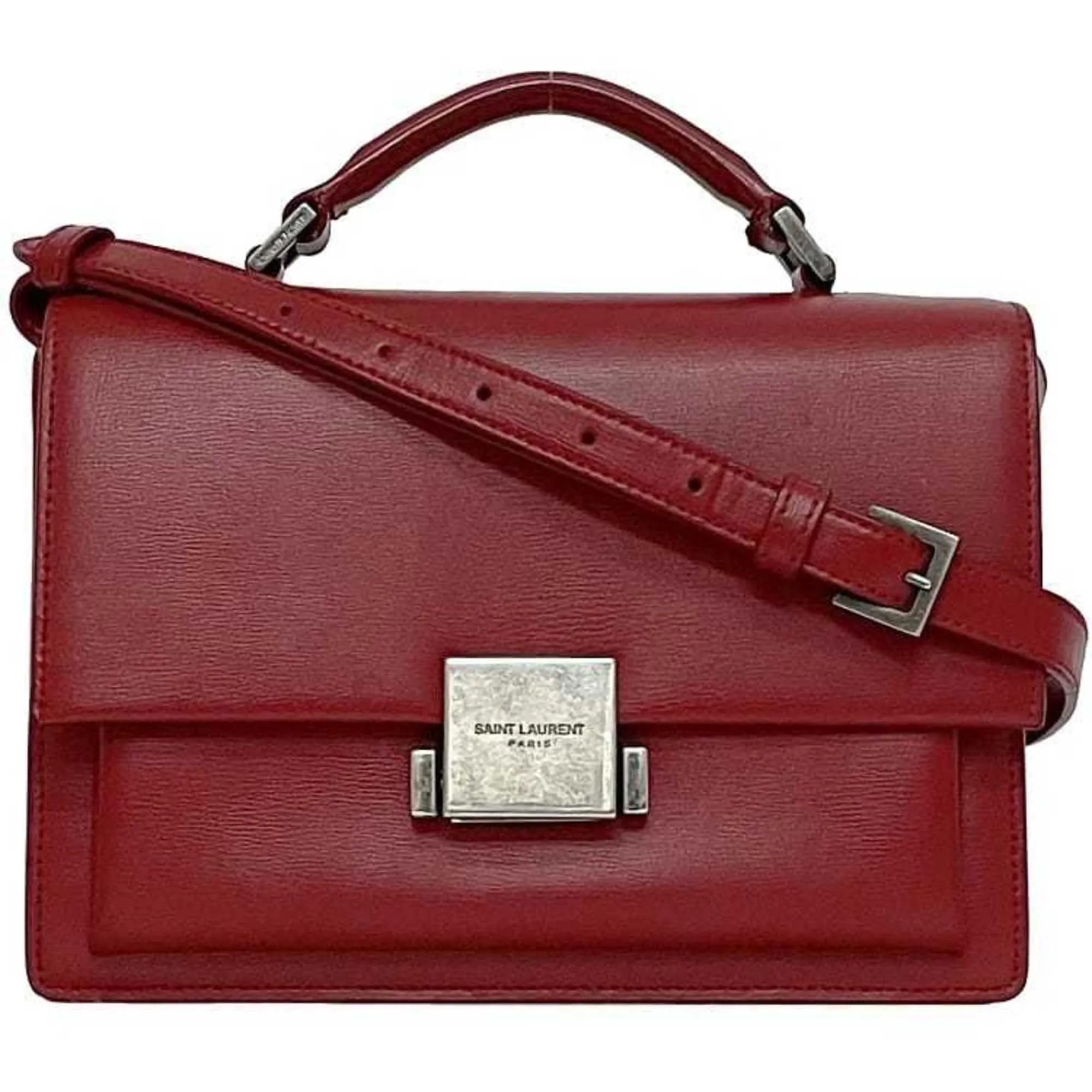 Saint Laurent Leather Clutch Bag Shoulder Bag (Pre-Owned)