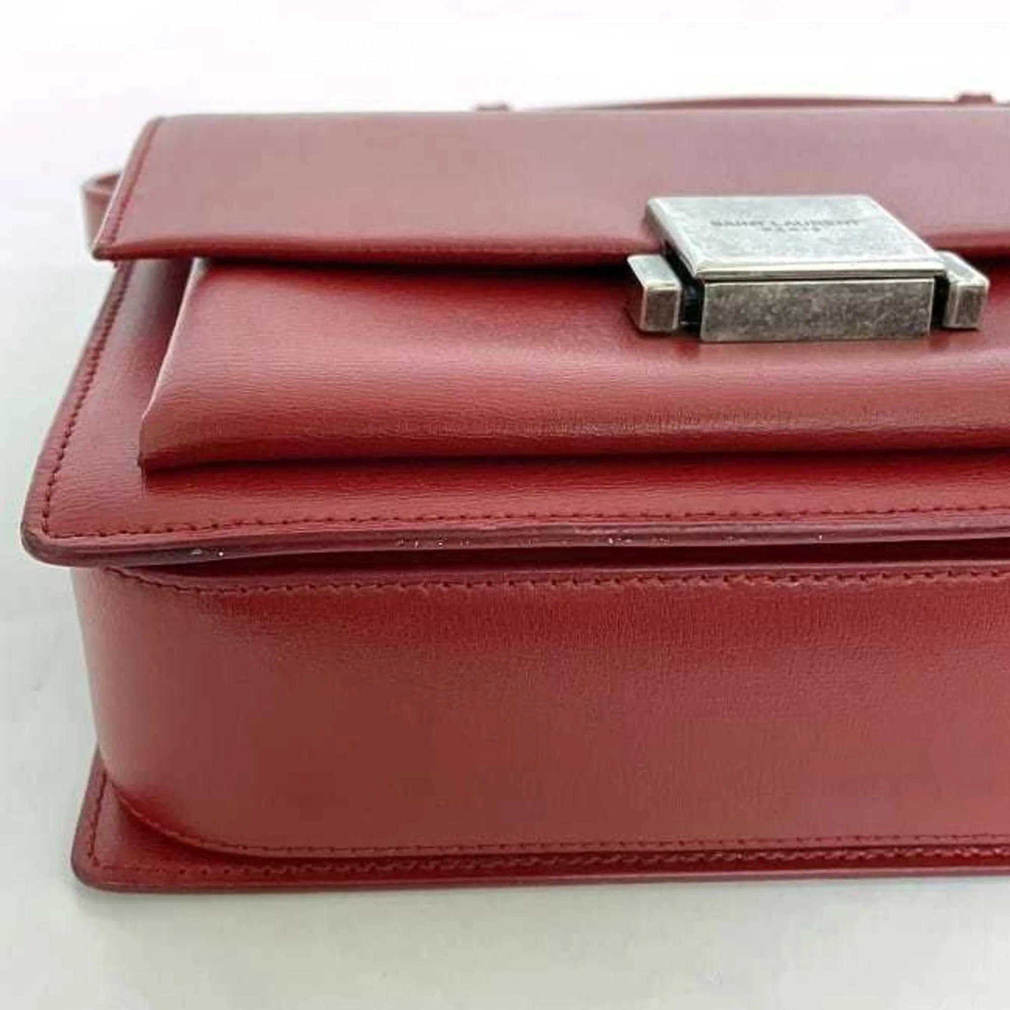 Saint Laurent Leather Clutch Bag Shoulder Bag (Pre-Owned)