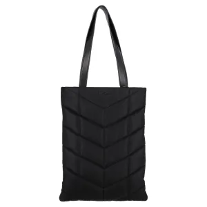 Saint Laurent Tall Puffer Tote Bag in Black Nylon