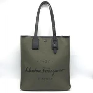 Salvatore Ferragamo blue Canvas Handbag (Pre-Owned)