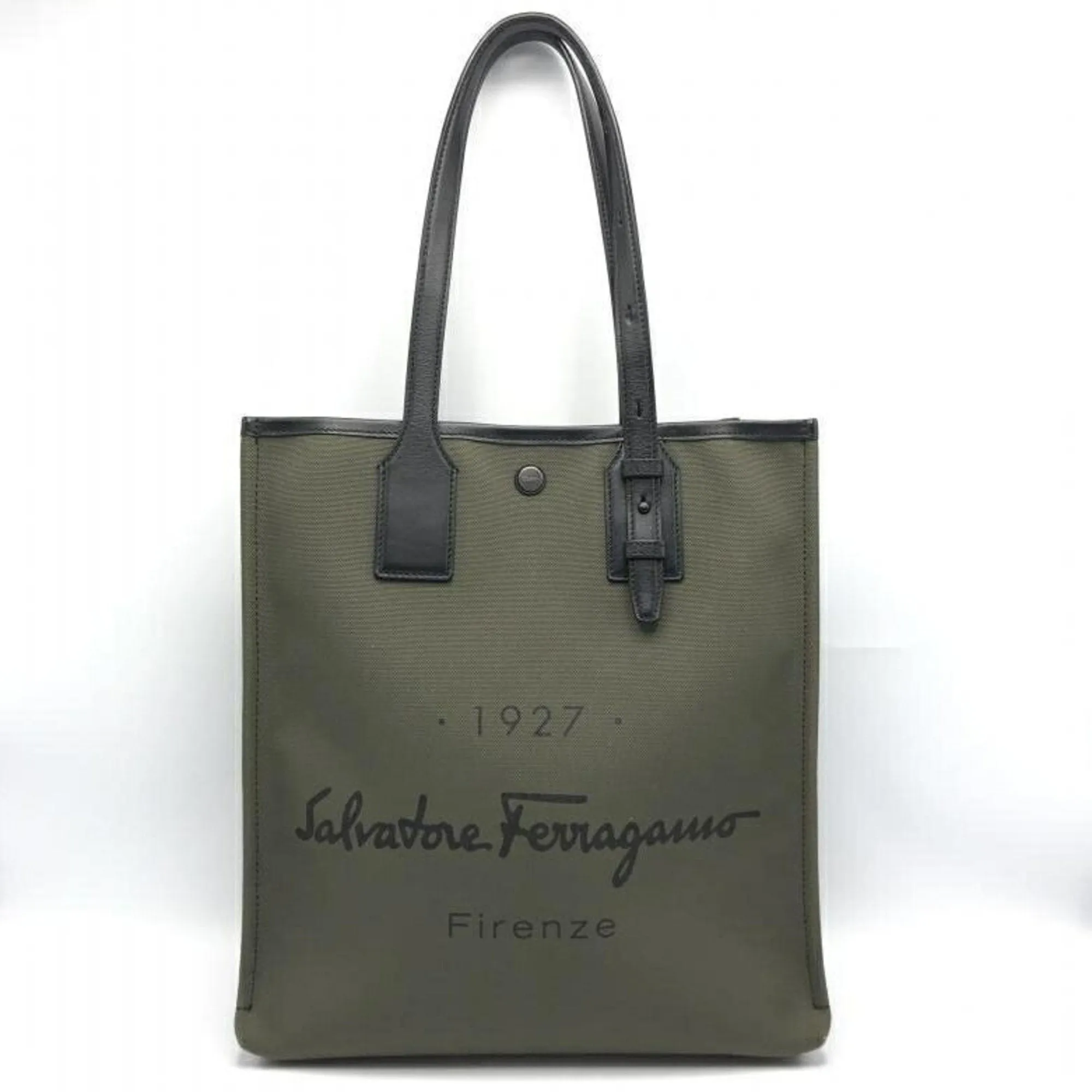 Salvatore Ferragamo blue Canvas Handbag (Pre-Owned)
