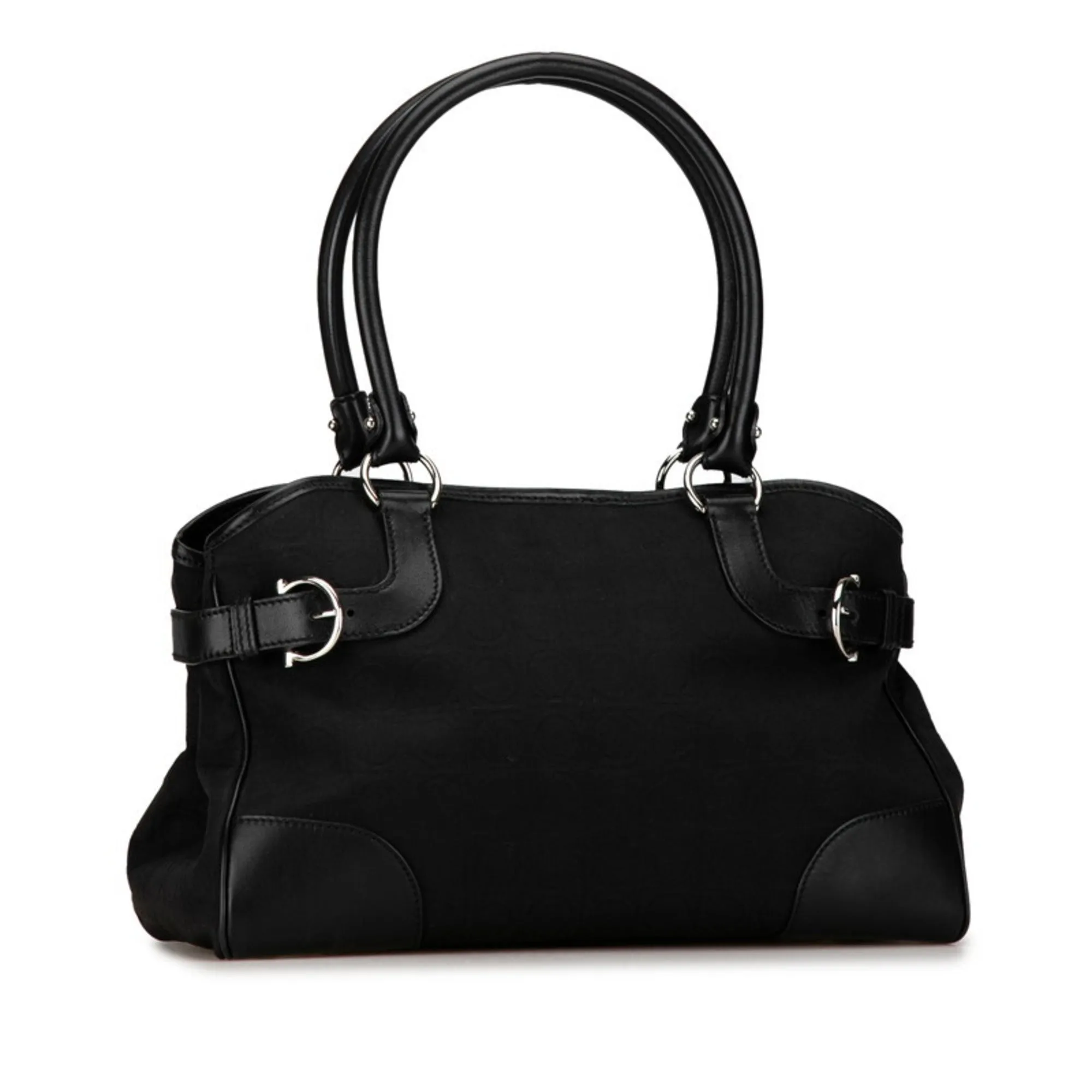 Salvatore Ferragamo  Canvas Leather Handbag Tote Bag (Pre-Owned)