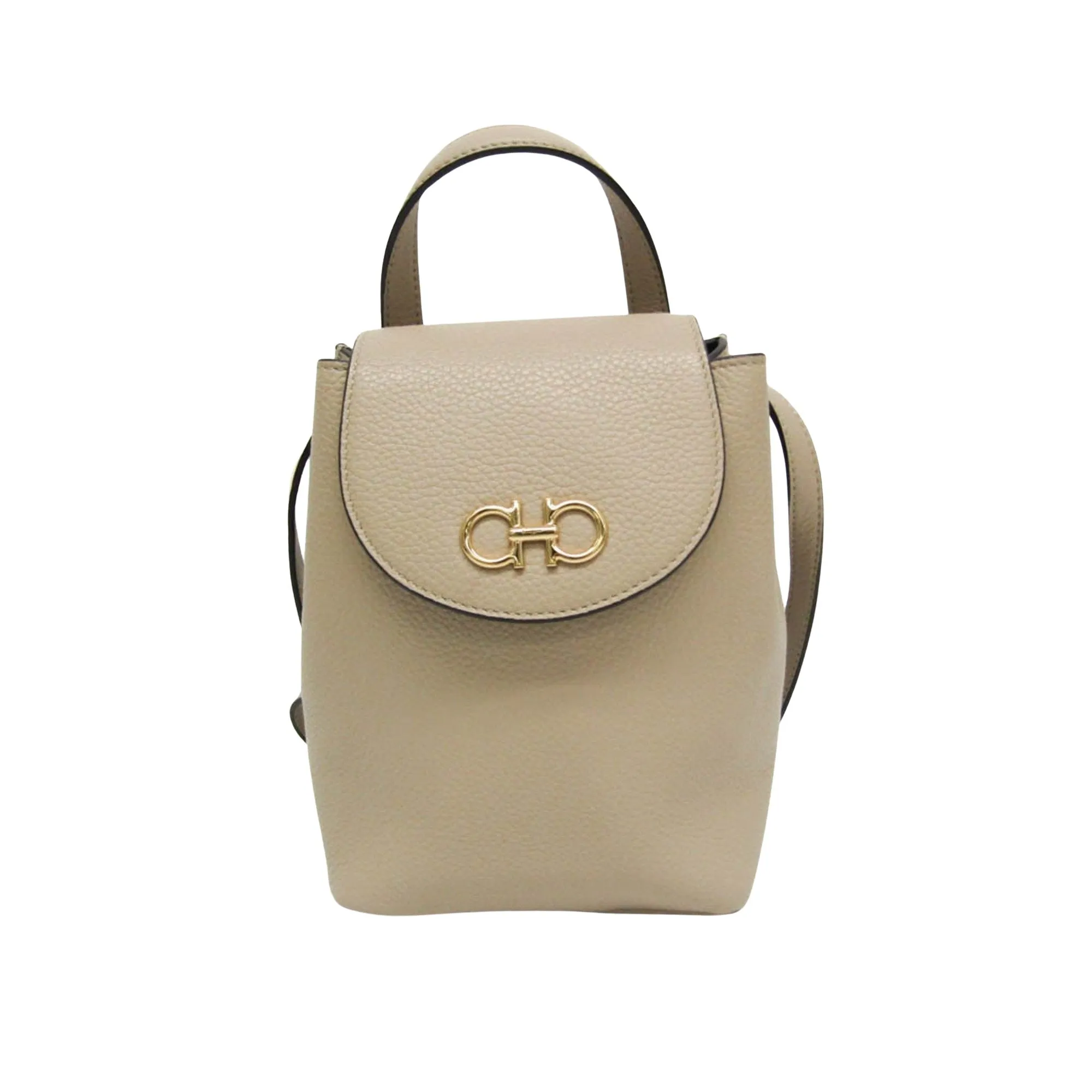 Salvatore Ferragamo Gancini  Leather Backpack Bag (Pre-Owned)