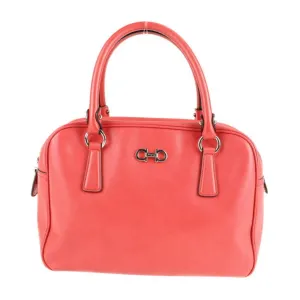 Salvatore Ferragamo Gancini  Leather Boston Bag Handbag Shopping Bag Tote Bag (Pre-Owned)