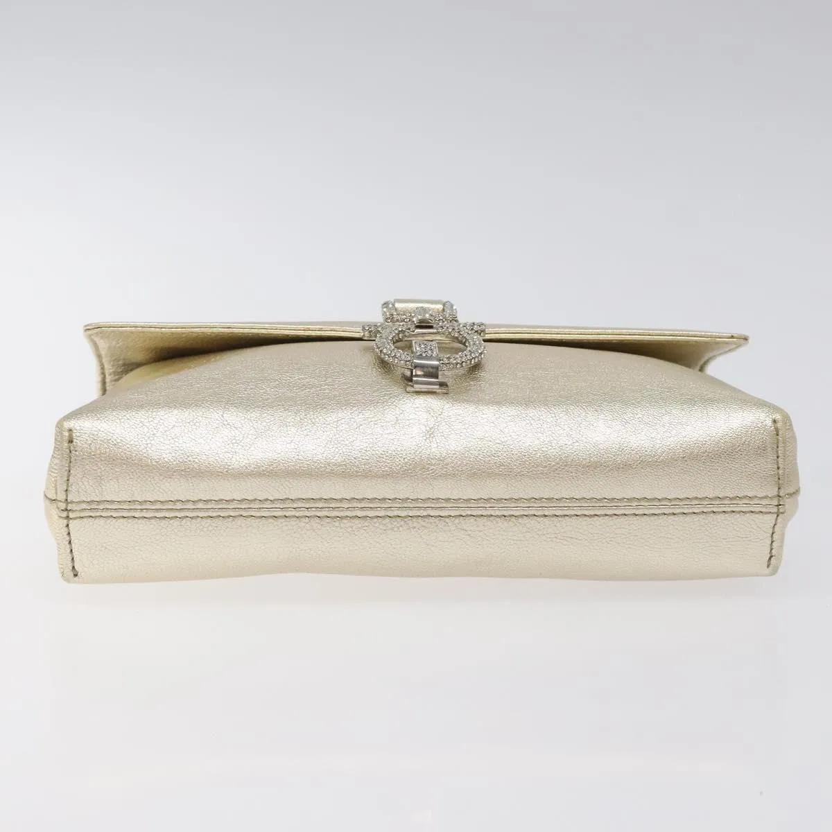 Salvatore Ferragamo Gancini Leather Clutch Bag (Pre-Owned)