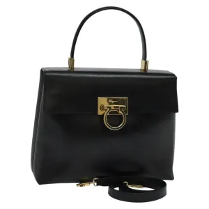 Salvatore Ferragamo Gancini Leather Handbag (Pre-Owned)