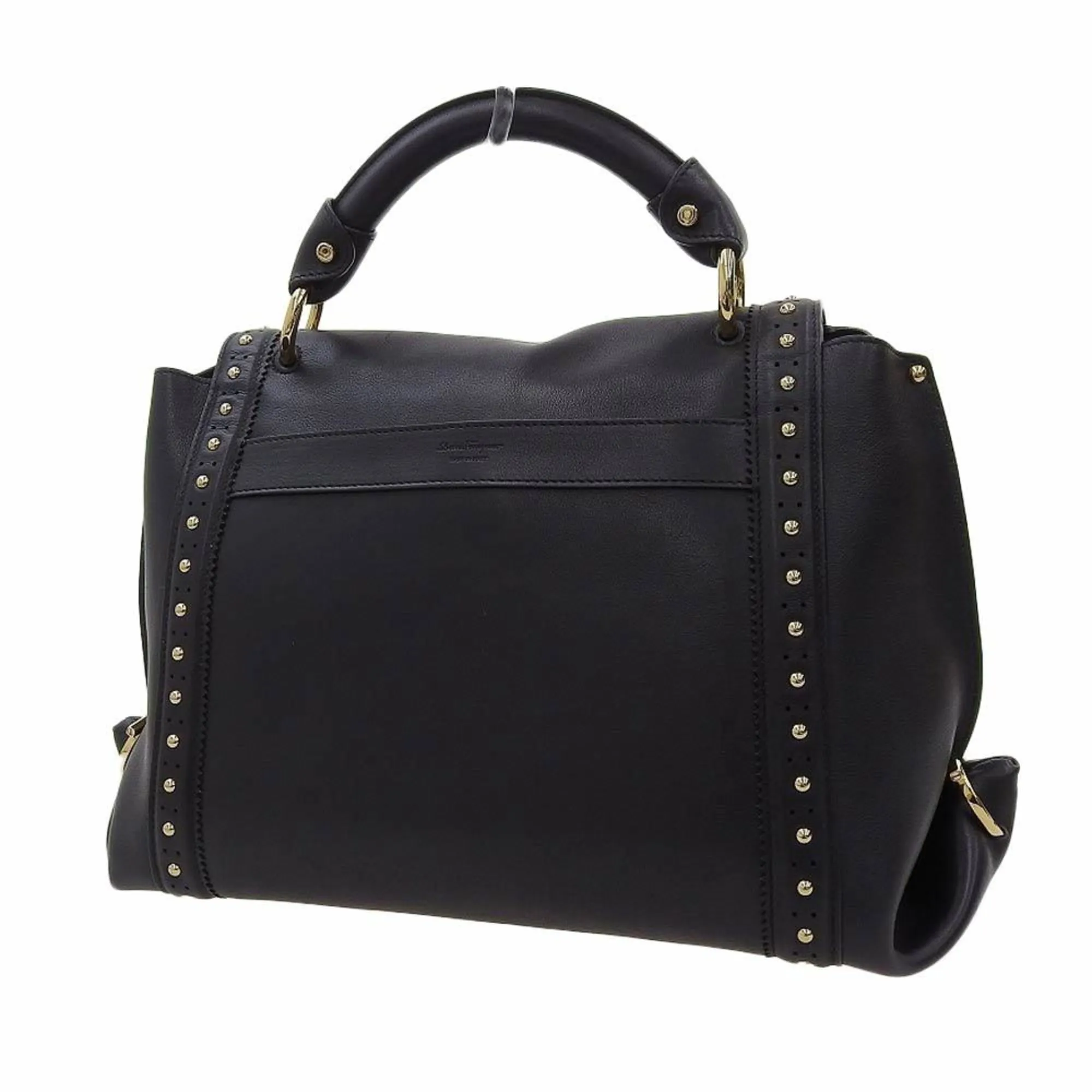Salvatore Ferragamo Gancini  Leather Handbag (Pre-Owned)