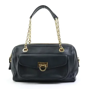 Salvatore Ferragamo Gancini  Leather Handbag (Pre-Owned)