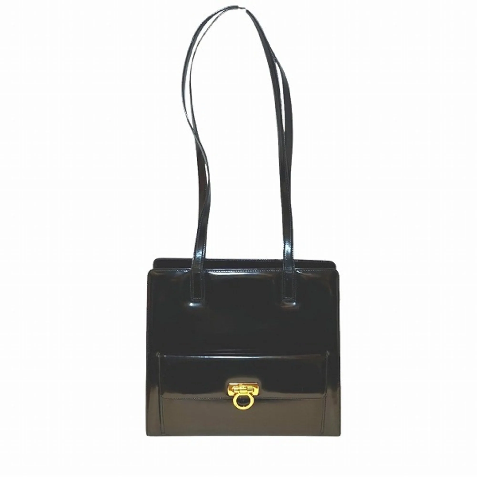 Salvatore Ferragamo Gancini  Leather Handbag Tote Bag (Pre-Owned)