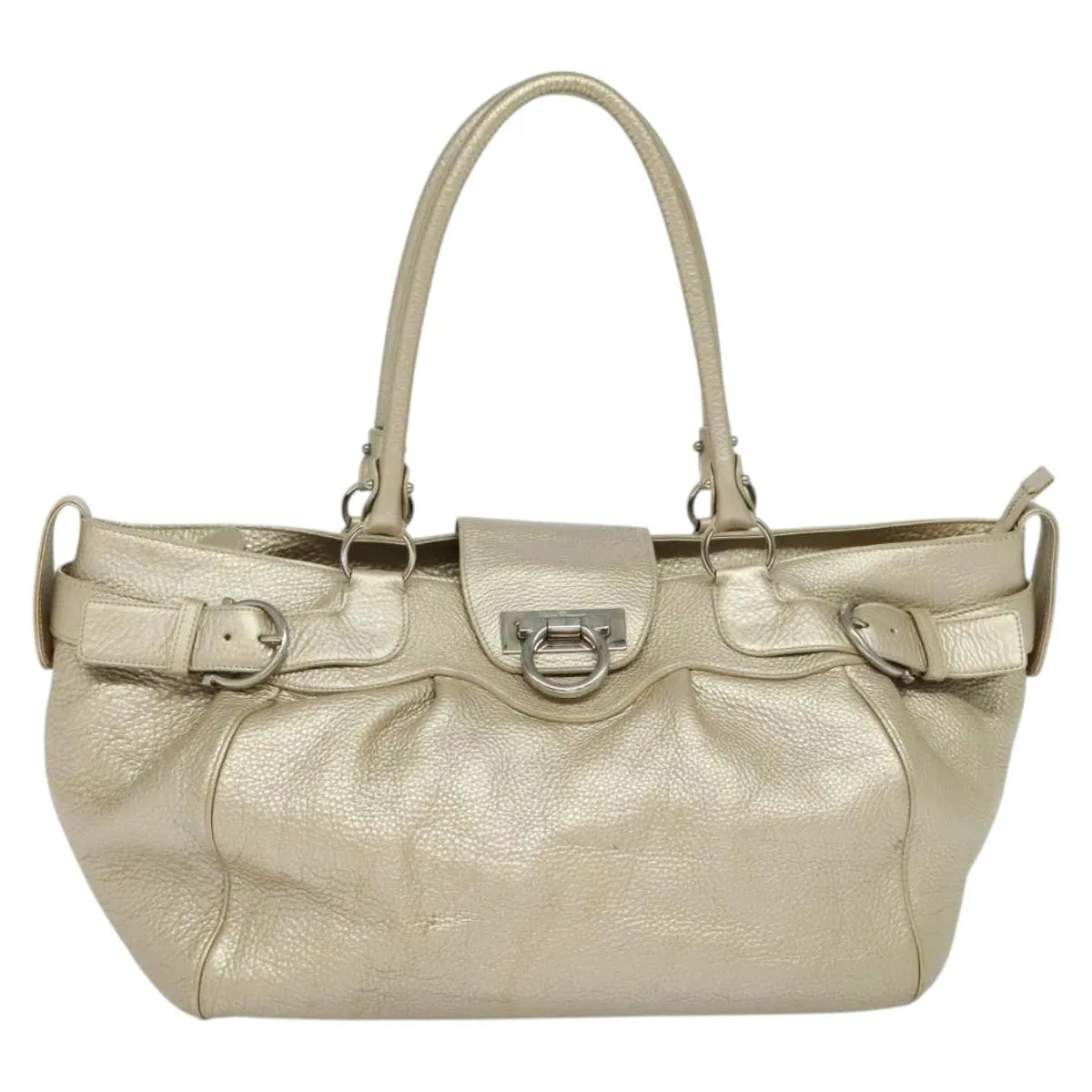 Salvatore Ferragamo Gancini Leather Tote Bag (Pre-Owned)