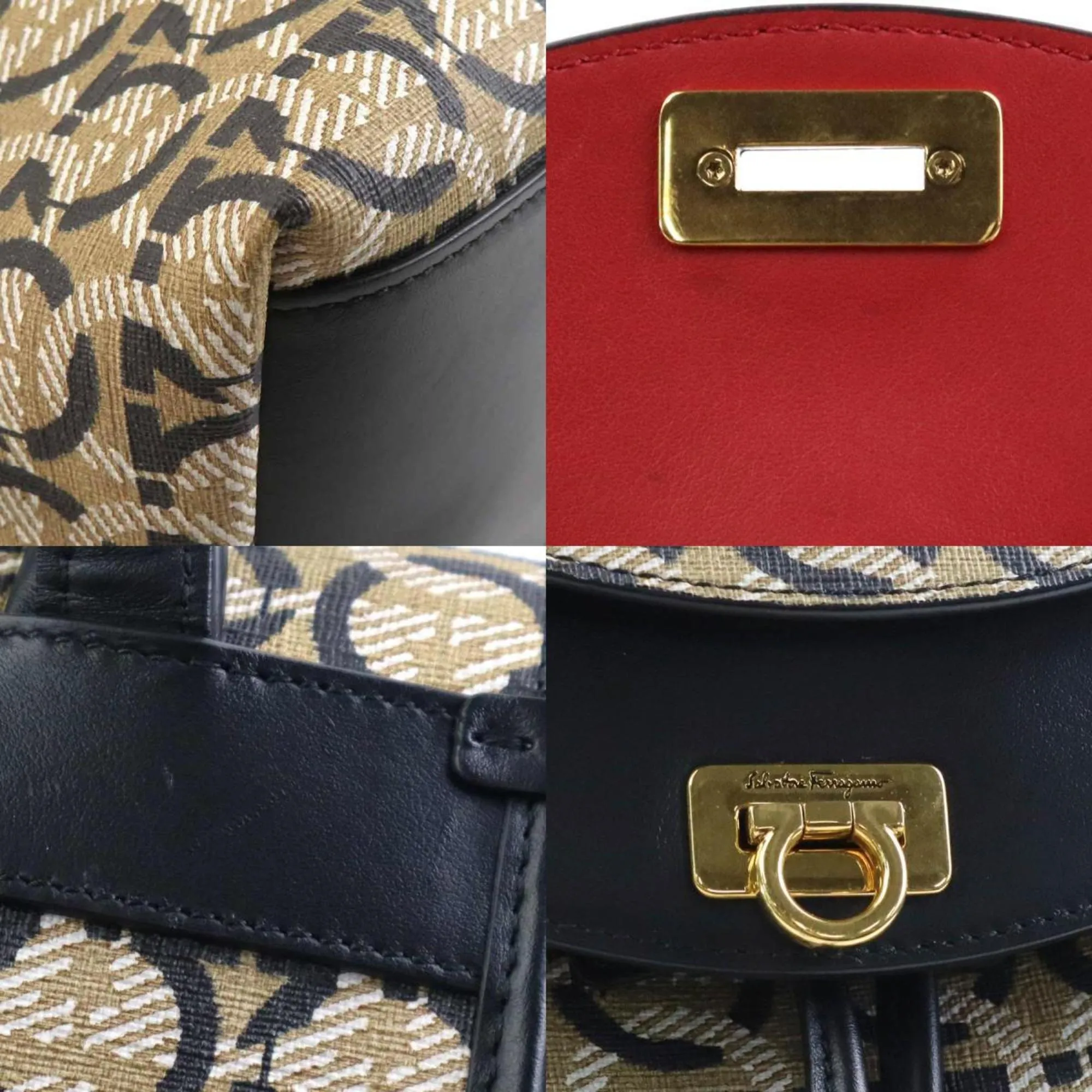 Salvatore Ferragamo Gancini    Pvc Leather Backpack (Pre-Owned)